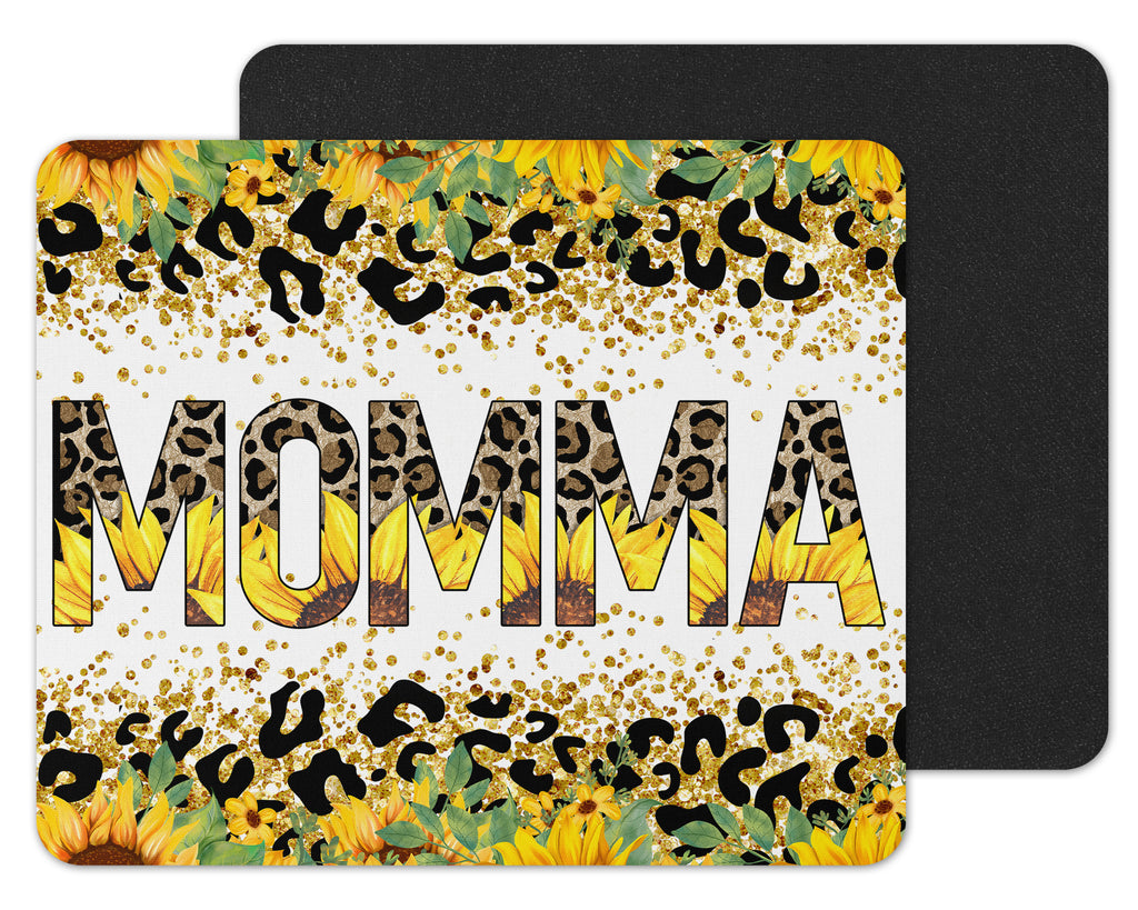 Momma Sunflower and Leopard Mouse Pad - Sew Lucky Embroidery