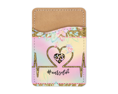 Nurse Life Floral and Leopard Heart Phone Wallet
