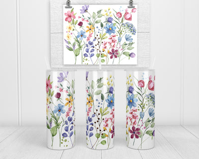 Painted Floral 20 oz insulated tumbler with lid and straw
