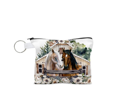 Painted Barn and Horses Coin Purse