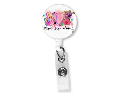 Peace Love Nurse Badge Reel