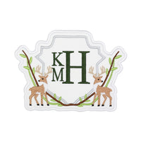Personalized Deer Crest Embroidered Patch: Custom Monogram Nursery Decor