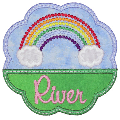 Personalized Rainbow Patch with Name Embroidered Iron-On or Sew-On Patch for Kids Jackets, Backpacks, Nursery Bags, or Baby Clothing