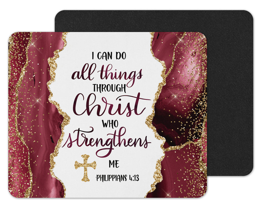 Philippians 4:13 Mouse Pad - Sew Lucky Embroidery