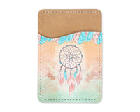 Pink and Blue Dream Catcher Phone Wallet - Sew Lucky Embroidery