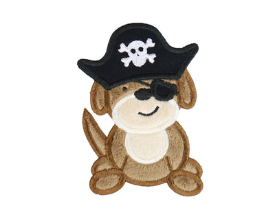 Pirate Dog Sew or Iron on Embroidered Patch