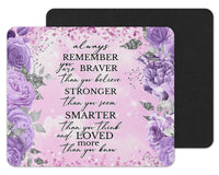 Purple Always Remember Mouse Pad - Sew Lucky Embroidery