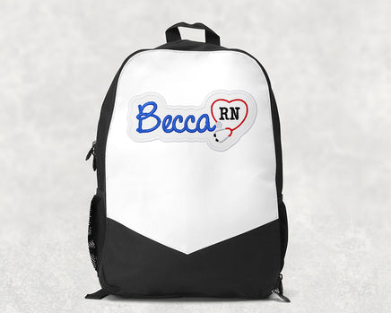 RN Nurse Name Patch with Stethoscope Custom Embroidered Medical Patch for Scrubs, Bags, or Uniforms Iron-On or Sew-On - Sew Lucky Embroidery