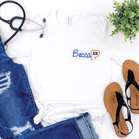 RN Nurse Name Patch with Stethoscope Custom Embroidered Medical Patch for Scrubs, Bags, or Uniforms Iron-On or Sew-On - Sew Lucky Embroidery