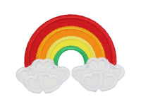 Rainbow Clouds Sew or Iron on Embroidered Patch - Sew Lucky Embroidery