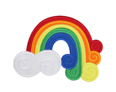 Rainbow Swirls Sew or Iron on Embroidered Patch