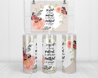 Romans 12:12 20 oz insulated tumbler with lid and straw - Sew Lucky Embroidery