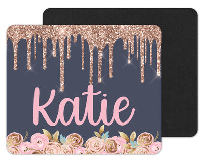 Rose Gold Drip Personalized  Mouse Pad