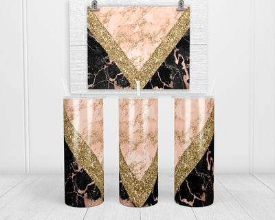 Rosy Marble with Glitter 20 oz insulated tumbler with lid and straw