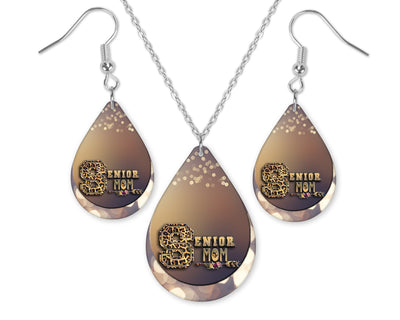 Senior Mom Teardrop Earrings and Necklace Set