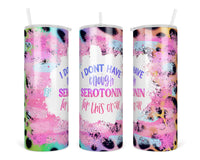 Serotonin  20 oz insulated tumbler with lid and straw - Sew Lucky Embroidery