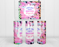 Serotonin  20 oz insulated tumbler with lid and straw - Sew Lucky Embroidery