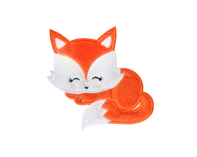 Sleeping Fox Sew or Iron on Embroidered Patch