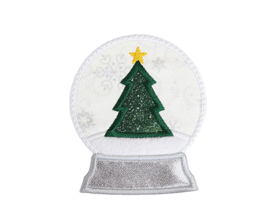 Snow Globe with Christmas Tree Sew or Iron on Embroidered Patch