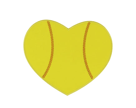 Softball Heart Patch - Sew Lucky Embroidery