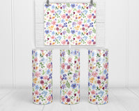 Spring Flowers 20 oz insulated tumbler with lid and straw - Sew Lucky Embroidery