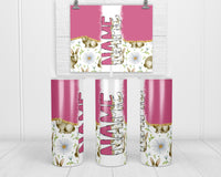 Spring Bunnies Personalized 20 oz insulated tumbler with lid and straw - Sew Lucky Embroidery