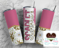 Spring Bunnies Personalized 20 oz insulated tumbler with lid and straw - Sew Lucky Embroidery