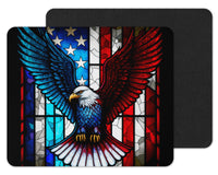 Stained Glass American Eagle Mouse Pad - Sew Lucky Embroidery