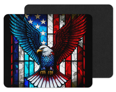 Stained Glass American Eagle Mouse Pad