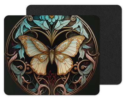 Stained Glass Butterfly Mouse Pad