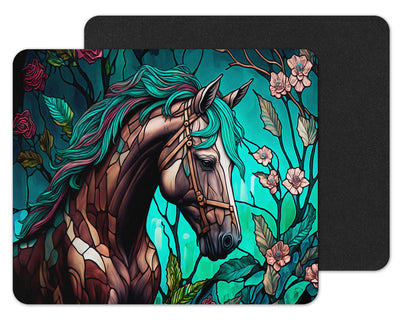 Stained Glass Horse Mouse Pad