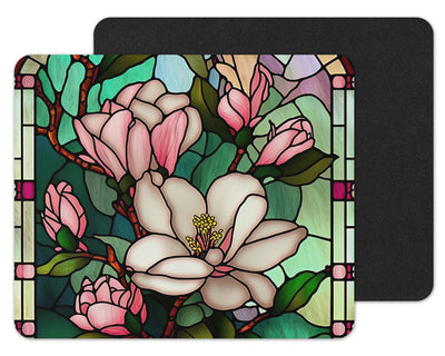 Stained Glass Magnolia Mouse Pad