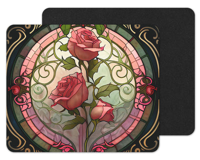 Stained Glass Roses Mouse Pad