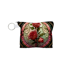 Stained Glass Roses Coin Purse - Sew Lucky Embroidery