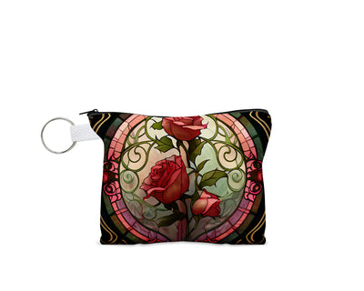 Stained Glass Roses Coin Purse