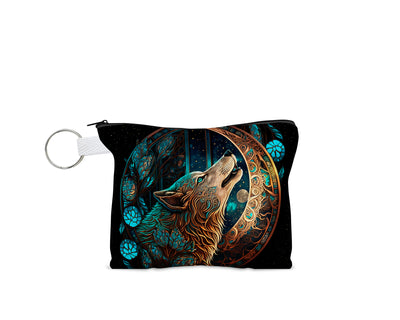 Stained Glass Wolf Coin Purse