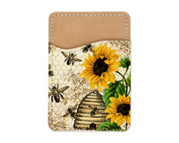 Sunflower Bee Hive Phone Wallet - Sew Lucky Embroidery