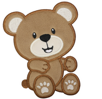 Teddy Bear Sew or Iron on Embroidered Patch - Sew Lucky Embroidery
