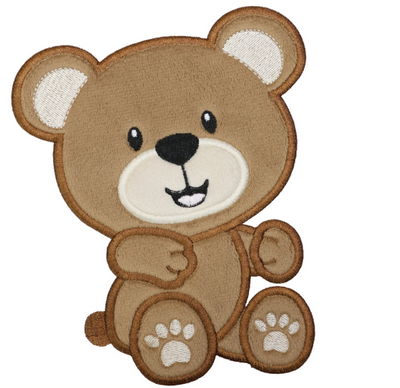 Teddy Bear Sew or Iron on Embroidered Patch