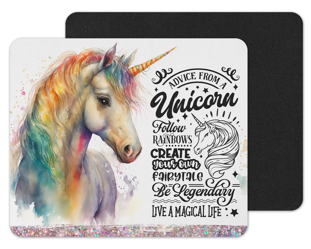 Unicorn Advice Mouse Pad - Sew Lucky Embroidery