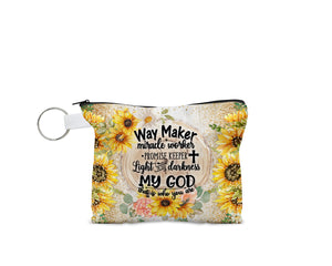 Way Maker Sunflowers Coin Purse - Sew Lucky Embroidery