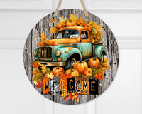 Welcome Fall Truck Door Hanger - Sew Lucky Embroidery
