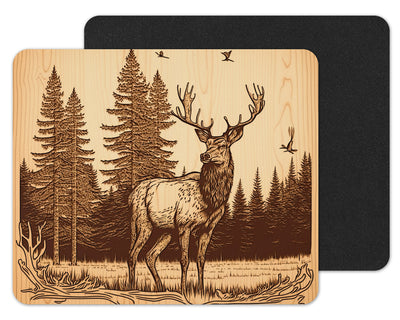 Wooden Deer Mouse Pad