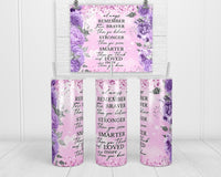 Always Remember with Purple Roses 20 oz insulated tumble - Sew Lucky Embroidery