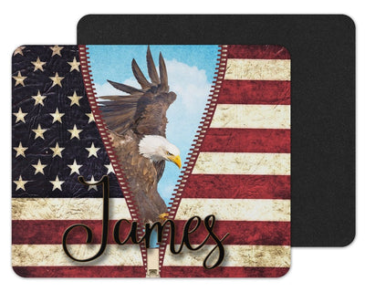 American Flag Eagle Custom Personalized Mouse Pad