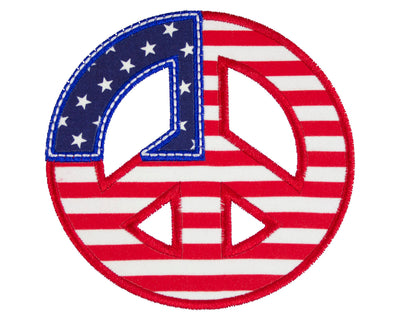 Peace Sign USA American Flag Sew or Iron on Patch