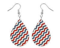 American Swirls Teardrop Earrings - Sew Lucky Embroidery