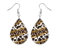 Animal Prints Teardrop Earrings - Sew Lucky Embroidery