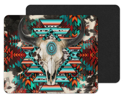 Aztec Bull Skull Mouse Pad