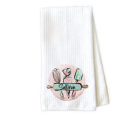 Baking Tools  Personalized Waffle Weave Microfiber Kitchen Towel - Sew Lucky Embroidery